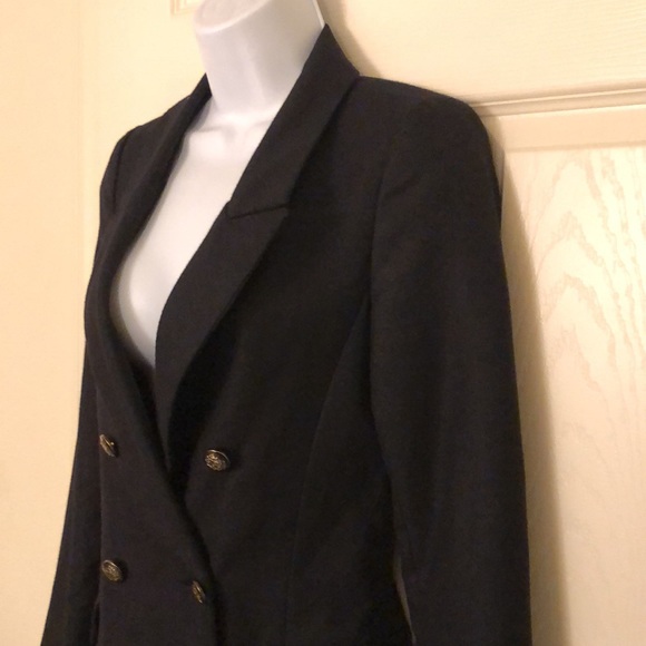 Adorable Black Pea Coat Style Blazer - Picture 5 of 17